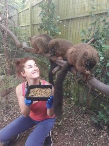 Me with Red-bellied lemur